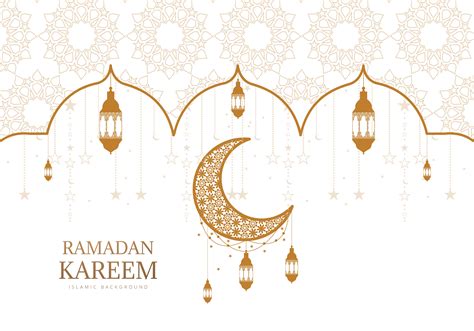 Ornate Gold And White Ramadan Kareem Greeting Vector Art At Vecteezy