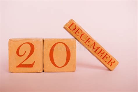December 20th Day 20 Of Month Handmade Wood Calendar On Modern Color