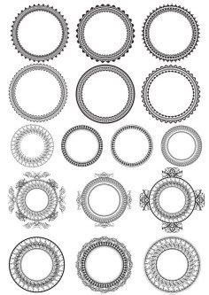 Download Round Frame With Ornate Border Vector Set Free Vector ...