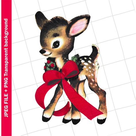 Digital Vintage Clipart Reindeer 9 Pretty Little Studio