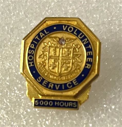 Vintage Hospital Volunteer Service Pin 5000 Hours Pollock Chgo Looks