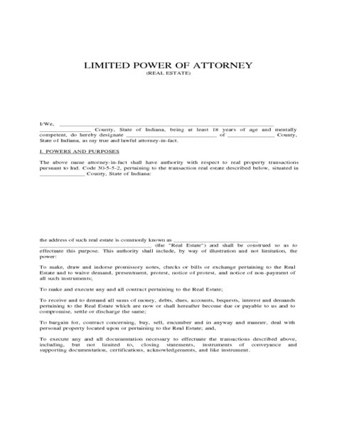 2021 Limited Power Of Attorney Form Fillable Printable Pdf And Forms