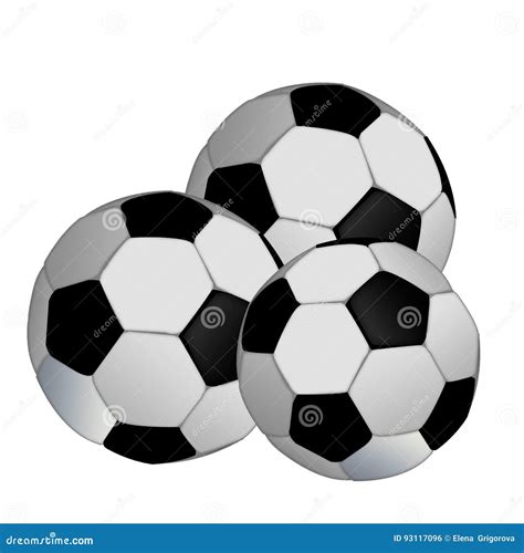 Isolated Soccer Balls On Blue Background Football Ball Stock