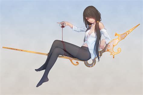 Wallpaper Ilustrasi Gadis Anime Date A Live Jumping Pantyhose Anggur Gambar Kartun Mata