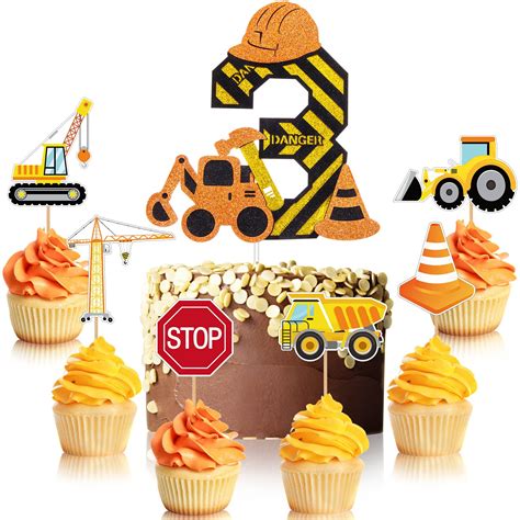 Buy Pieces Trucks Cupcake Topper Construction Truck Cake Toppers For Boys Construction