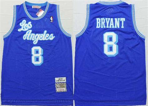 The lakers will wear kb jersey patches, with bryant's initials both of his jersey numbers integrated into the court design. Men's Los Angeles Lakers #8 Kobe Bryant 1996-97 Blue Hardwood Classics Soul Swingman Throwback ...