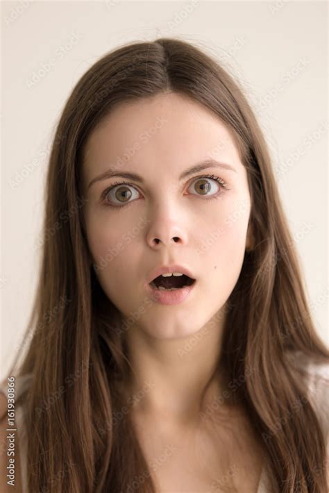 No Way Stunned Young Model Cute Teen Girl With Puzzled Facial Expression Looking At Camera