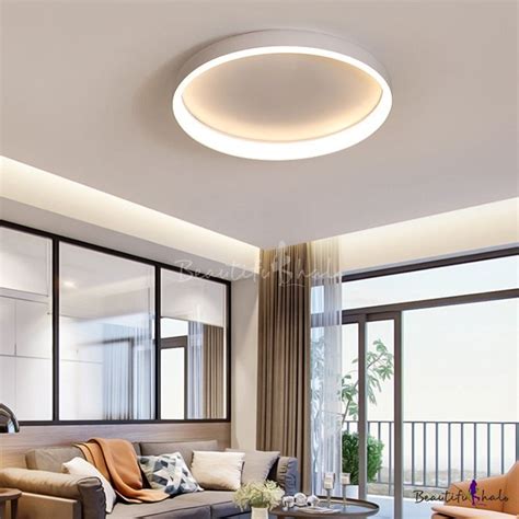 This flush mount light can be installed on a dimmer switch so you have the right amount of light no matter the time of. Metal Ring Flush Mount Ceiling Fixture Nordic Style LED ...