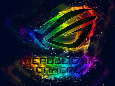 Asus Rog Republic Of Gamers Logo Rog Abstract Neon Rainbow Hd Fond