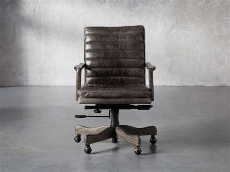 Cedrick Leather Desk Chair Arhaus Furniture Leather Desk
