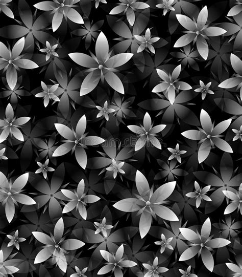 Abstract Black And White Floral Background Stock Illustration