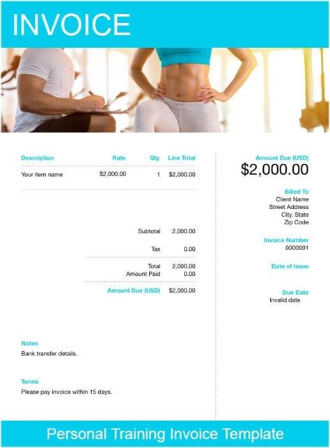 Personal Training Invoice Template Free Download Freshbooks