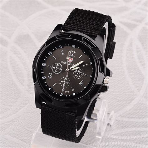 2023 men s watches men sports watches gemius army watches black nylon strap quartz wristwatches