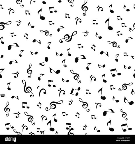 Abstract Music Notes Seamless Pattern Background Vector Illustra Stock