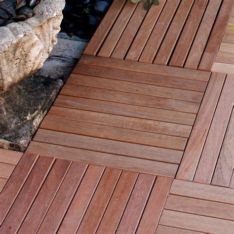 Le Click 16 Engineered Teak Hardwood Flooring In Natural Outdoor Deck Tiles Deck Tiles Deck