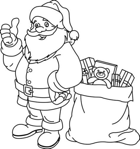 Coloriage du Pere Noel Le Pere Noel et sa hotte