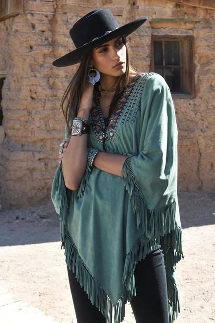 Double D Ranch Womens Panuk Poncho Frosty Sage In 2020 Hippie