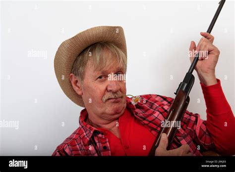 Cowboy Gun Shot Gun Arm Weapon Conscious Man Senior Senior