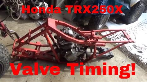 If the flats on the chain hang out of the bar groove, it needs adjusting. Honda TRX250X, How to Check Valve Timing, Timing Chain ...