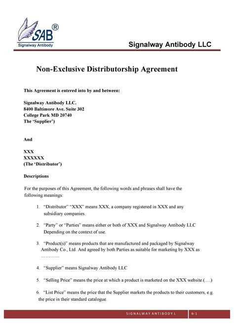 49 Best Free Distribution Agreement Templates Templatelab