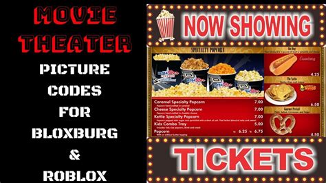 Bloxburg And Roblox Picture Codes Movie Theater Youtube