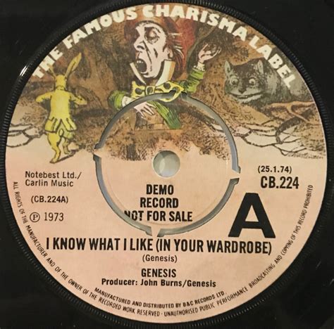 Genesis I Know What I Like In Your Wardrobe 1974 Vinyl Discogs