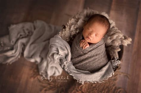 Baby Boy Newborn Photography Prop Wraps Gray Swaddling Wrap Newborn