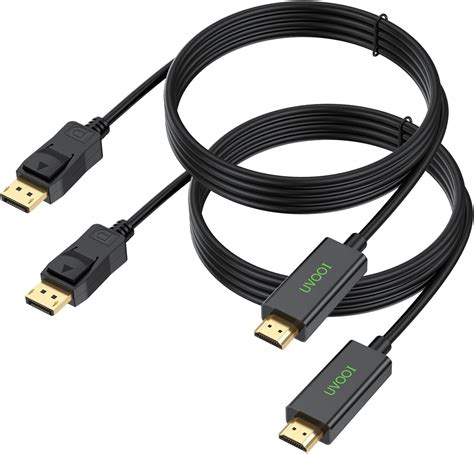 Displayport Dp To Hdmi Cable 6ft 2 Pack Uvooi Display Port To Hdmi