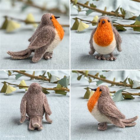 Lia Griffith Needle Felted Wool European Robin