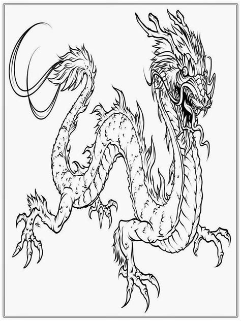 Realistic dragon coloring page free printable coloring pages. Chinese Dragon Adult Coloring Pages | Realistic Coloring Pages