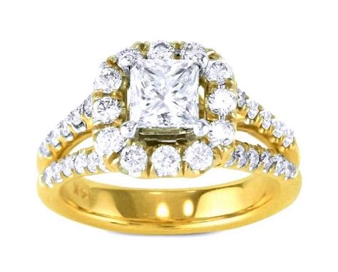 Split Shank Diamond Halo Engagement Ring