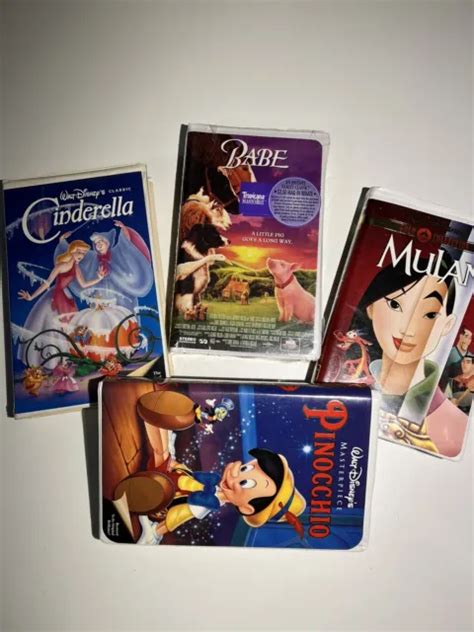 Walt Disney Vhs Tapes Lot Princess Mulan Sleeping Snow Pooh Hot Sex