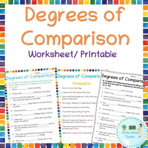 Degrees Of Comparison Worksheet Printable Made By Teachers