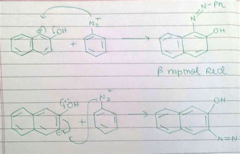 Solved Mechanism Of Formation Of 2 Naphthol Red Dye 9to5science