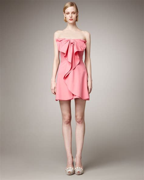 Gojee Strapless Bow Dress By Valentino Dress With Bow Womens