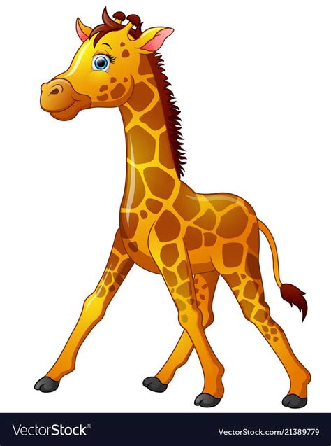 Illustration Of Happy Giraffe Cartoon Isolated On White Background