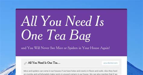 All You Need Is One Tea Bag