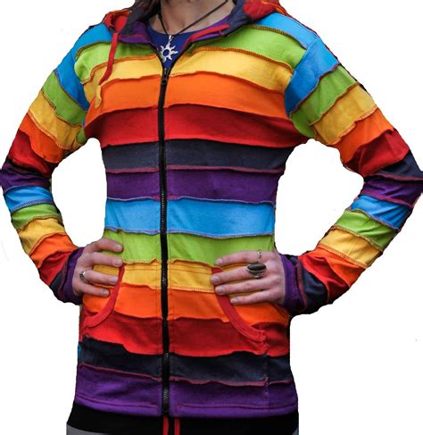 Long Pixie Soft Cotton Rainbow Hoodie Women Hippie Festival Cardigan