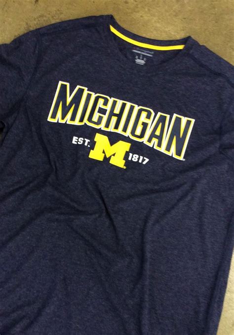 Champion Michigan Wolverines Navy Blue Touchback Short Sleeve T Shirt