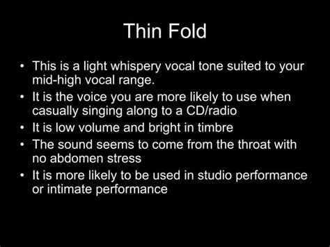 Vocal Tones And Techniques