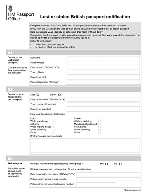 Lost And Stolen British Passport Form Gov Uk Fill Out And Sign