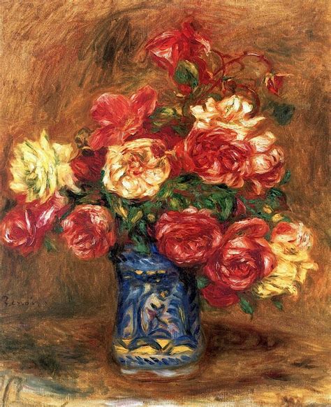 Vase Of Roses Pierre Auguste Renoir Pierre Auguste Renoir Renoir