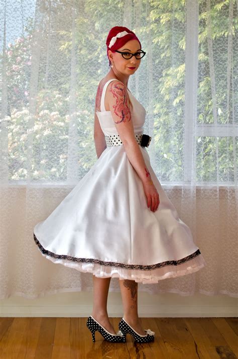 1950s Pin Up Audrey Wedding Dress In A With Polka Etsy