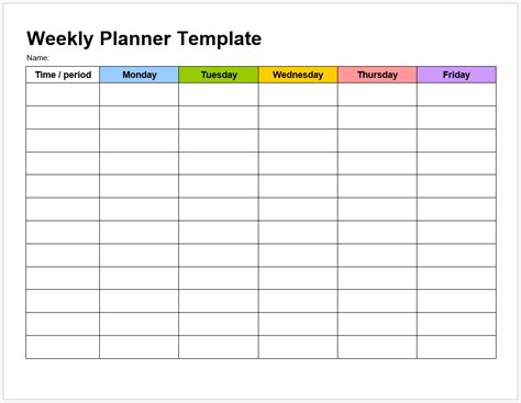 √ Free Printable Weekly Planner Template