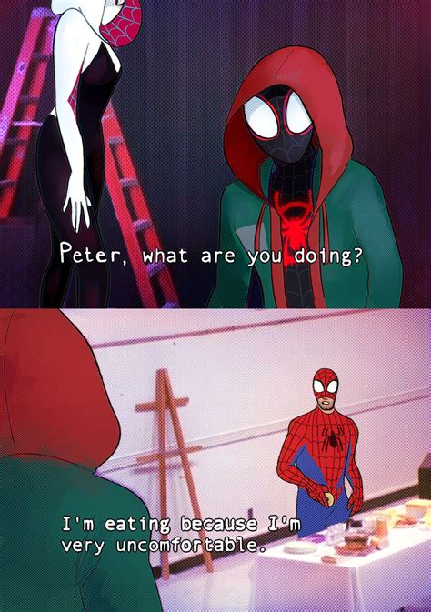 Pin By Geekazoid 2 0 On Into The Spiderverse Marvel Spiderman Funny Marvel Memes Spiderman