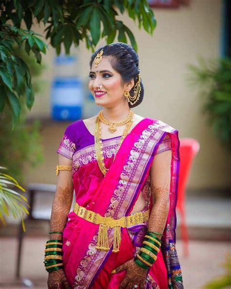 marathi bridal look in traditional saree k4 fashion
