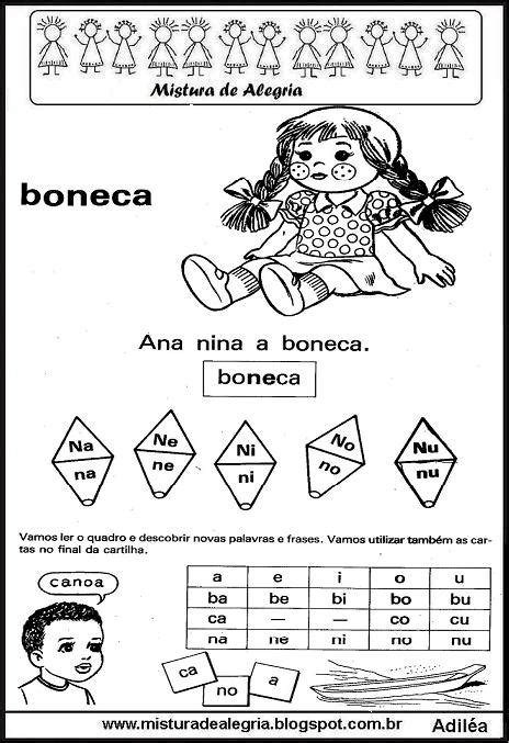 Cartilha De AlfabetizaÇÃo Infantil FamÍlias SilÁbicas Mistura De Alegria