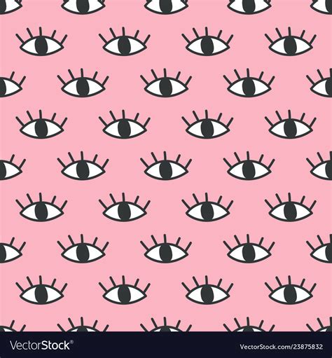 Seamless Open Eye Pattern On Pink Background Vector Image