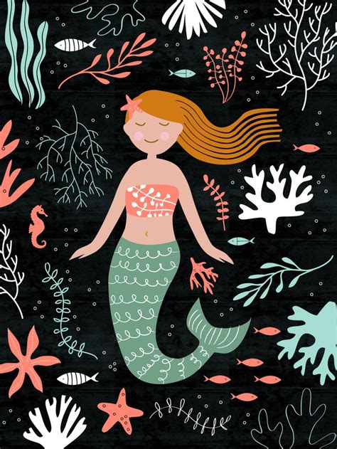 Serene Siren Mermaid Art Print By Lellobird X Small Mermaid