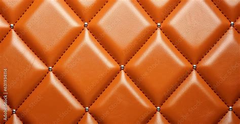 Brown Leather Upholstery Close Up Texture Of Genuine Leather With